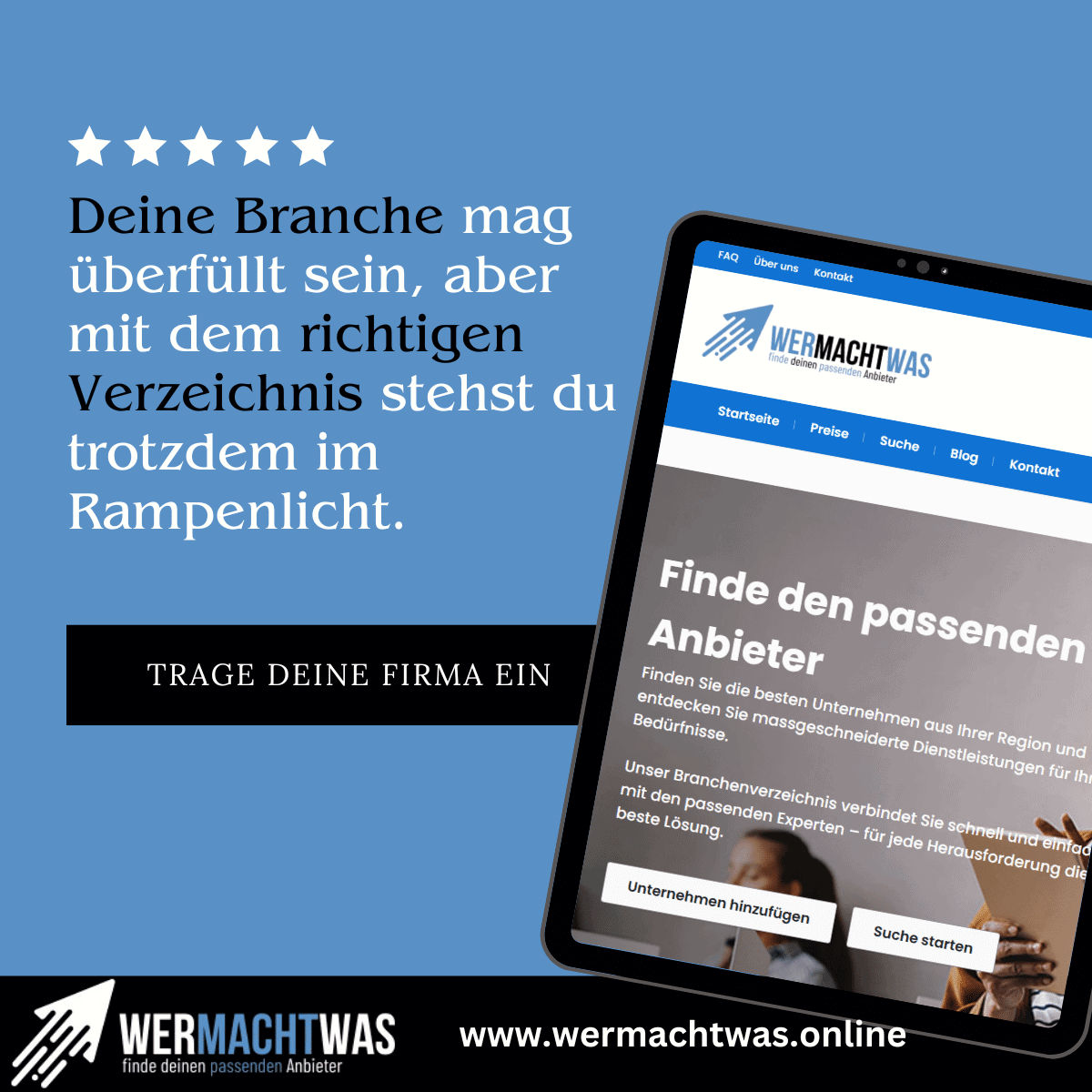 Finde den passenden Anbieter in deiner Region - suche & finde dein Anbieter deiner Wahl bei uns