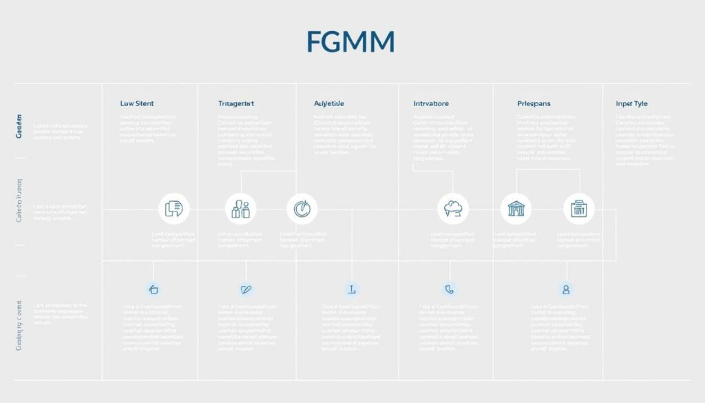 Detailed blueprint for the GmbH founding process, showcasing the step-by-step journey. A clean, minimalist business infographic depicted with a modern, professional aesthetic. Sleek vector illustrations arranged in a grid layout, rendered with smooth, flat shading and bold, balanced composition. Neutral color palette of greys, blues, and whites conveys a sense of sophistication and efficiency. Subtle textures and gradients add depth and visual interest. The overall mood is one of clarity, organization, and strategic planning.