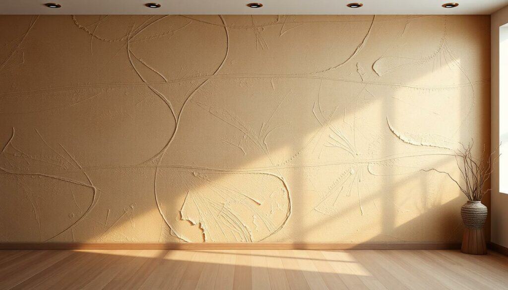 Detailed, realistic wall textures and paint effects in a well-lit modern interior. Intricate, three-dimensional patterns and brushstrokes that add depth and visual interest to the wall surface. Subtle shimmering highlights and shadows that bring the textures to life. A high-resolution, photorealistic rendering that captures the nuanced, tactile quality of the specialized wall finishes. Warm, muted tones that create a calming, refined atmosphere. Carefully composed to highlight the unique, professional-grade wall treatments. Detailed, realistic wall textures and paint effects in a well-lit modern interior. Intricate, three-dimensional patterns and brushstrokes that add depth and visual interest to the wall surface. Subtle shimmering highlights and shadows that bring the textures to life. A high-resolution, photorealistic rendering that captures the nuanced, tactile quality of the specialized wall finishes. Warm, muted tones that create a calming, refined atmosphere. Carefully composed to highlight the unique, professional-grade wall treatments.