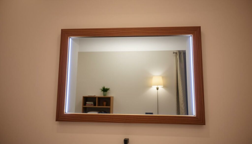Ein Infinity Mirror mit LED-Beleuchtung und Holzrahmen