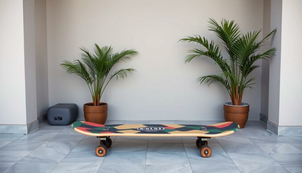 Eine Skateboard-Bank für den Eingangsbereich