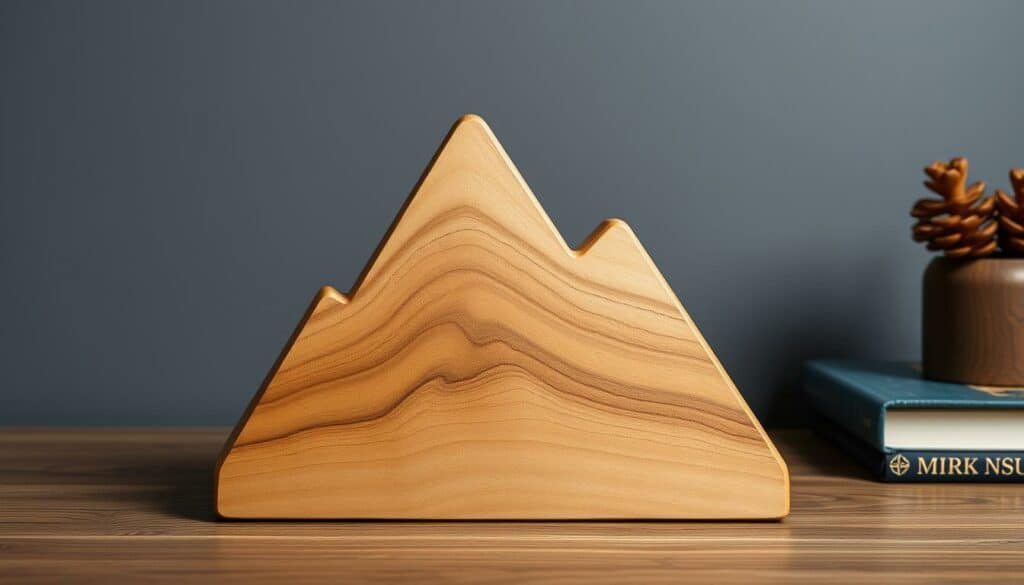 Eine bergförmige Holz-Buchstütze