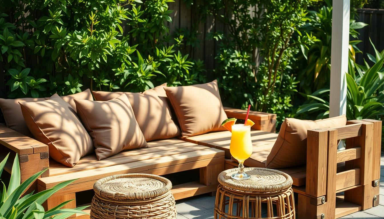 DIY-Lounge im Garten – Paletten, Polster & Pina Colada