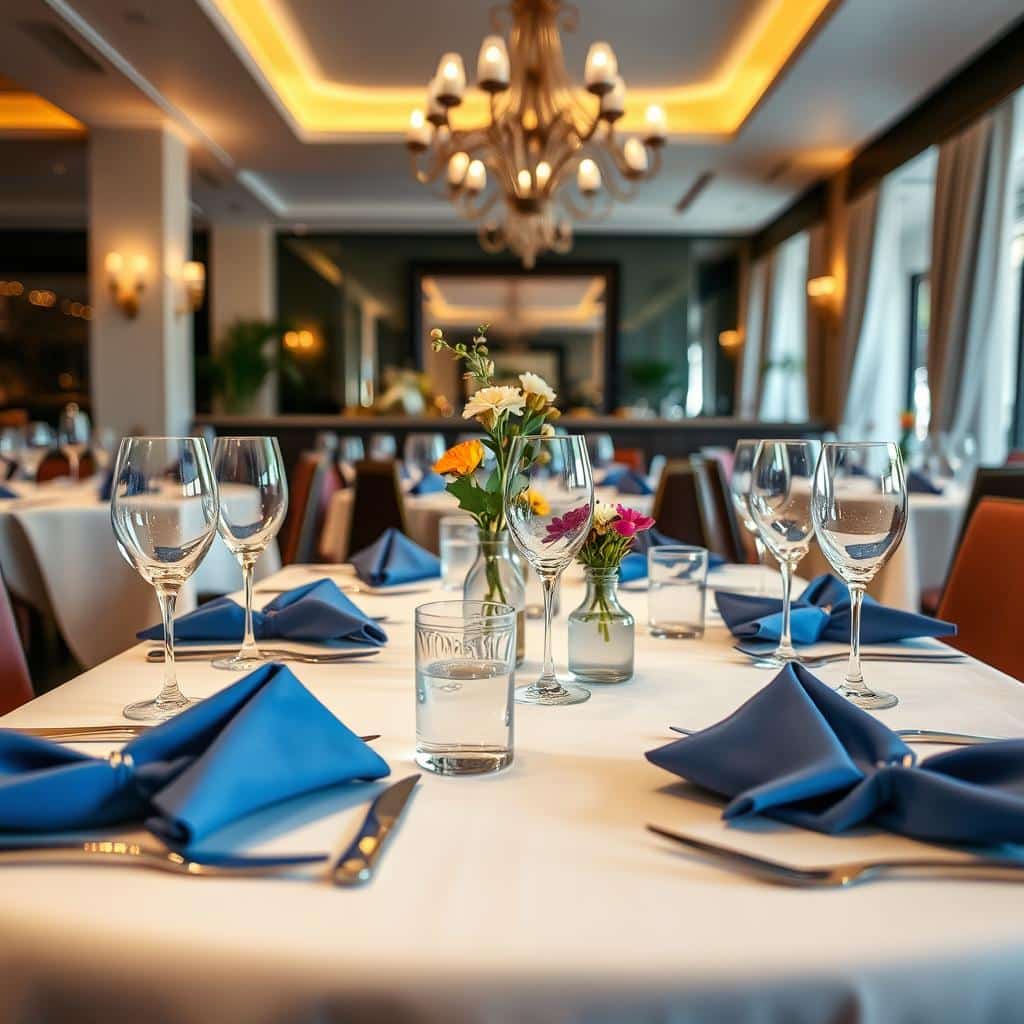 Festlich gedeckter Tisch für eine Feier im Restaurant Athen Legende Festlich gedeckter Tisch für eine Feier im Restaurant Athen Legende