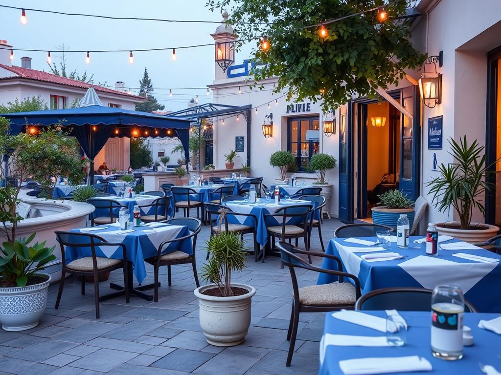 Gemütliche Terrasse des Restaurant Athen Legende Gemütliche Terrasse des Restaurant Athen Legende