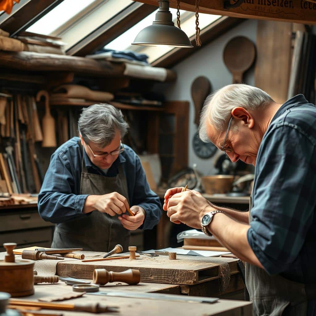 Handwerksbetrieb in Weisswasser mit Mitarbeitern bei der Arbeit Handwerksbetrieb in Weisswasser mit Mitarbeitern bei der Arbeit