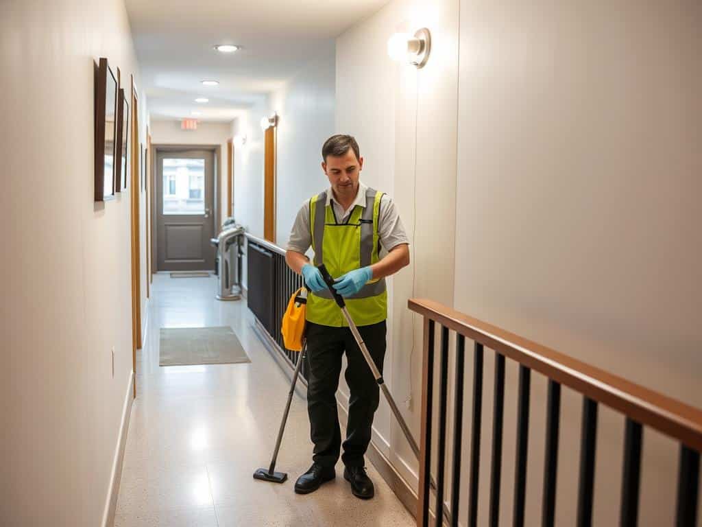Hausmeister Frankfurt bei Reinigungsarbeiten Hausmeister Frankfurt bei Reinigungsarbeiten