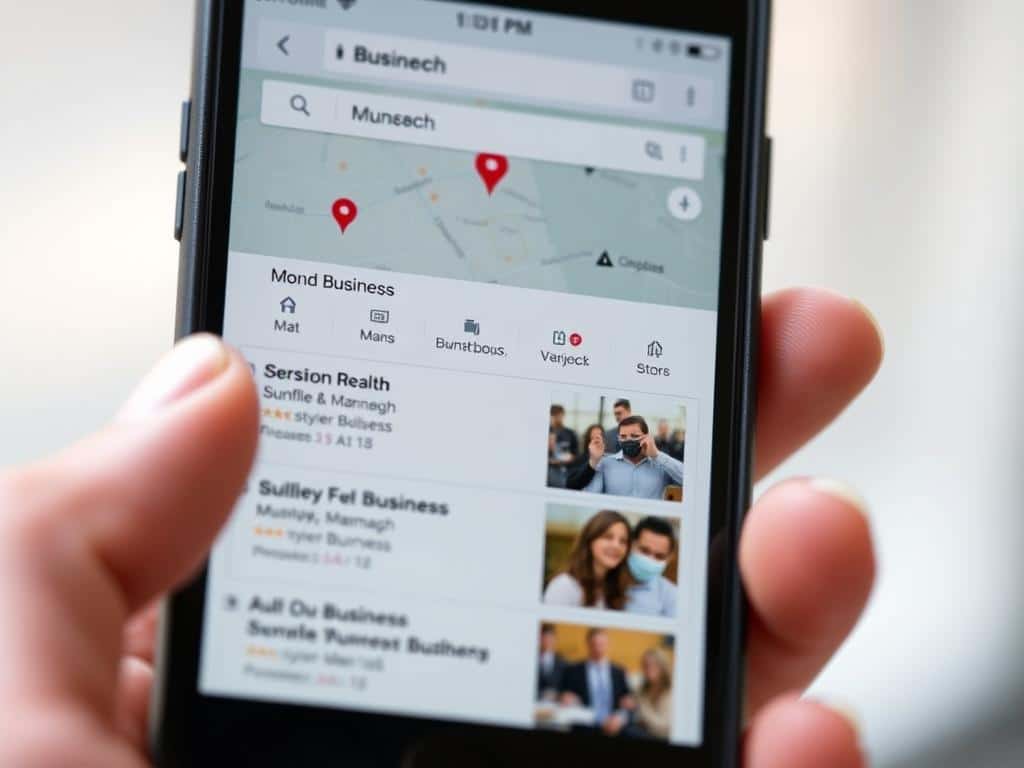Lokale Suche auf Smartphone nach Firma in München Lokale Suche auf Smartphone nach Firma in München