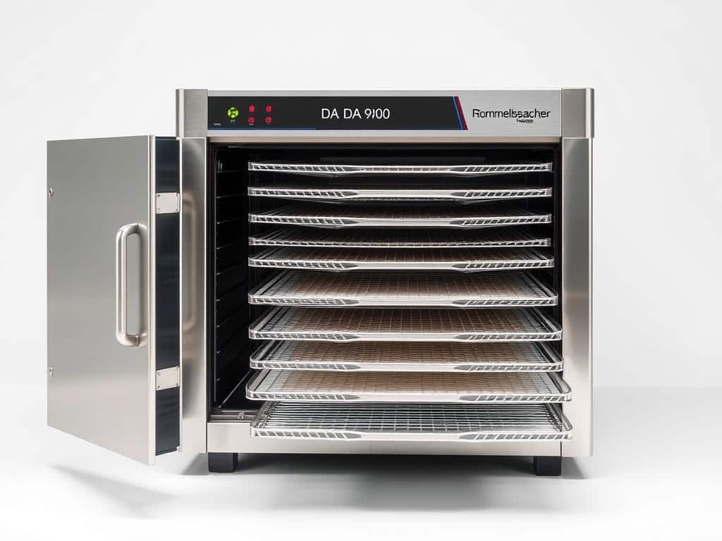 Rommelsbacher DA 900 Dörrautomat mit Edelstahlgehäuse und LED-Display Rommelsbacher DA 900 Dörrautomat mit Edelstahlgehäuse und LED-Display