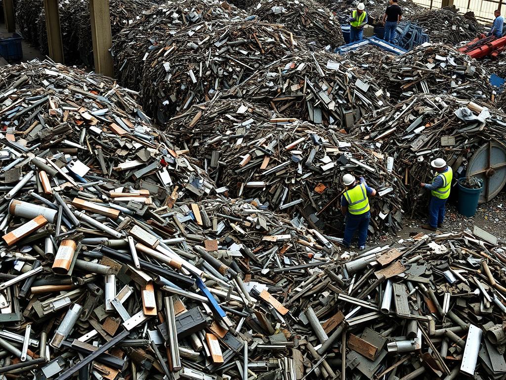 Sortierter Metallschrott bei einer Schrottabholung in der Nähe Sortierter Metallschrott bei einer Schrottabholung in der Nähe
