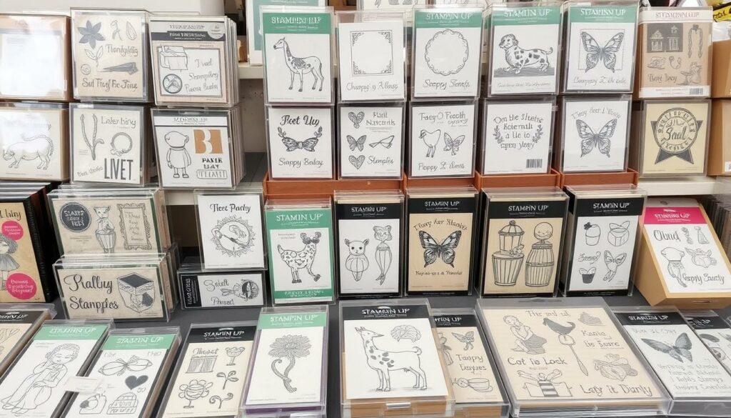 Verschiedene Stampin Up Stempelsets auf einem Flohmarkt Verschiedene Stampin Up Stempelsets auf einem Flohmarkt