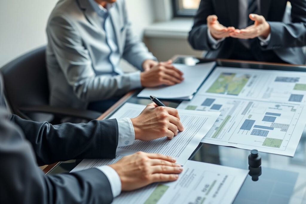Vertragsunterzeichnung und Finanzplanung für ein Photovoltaik Direktinvestment