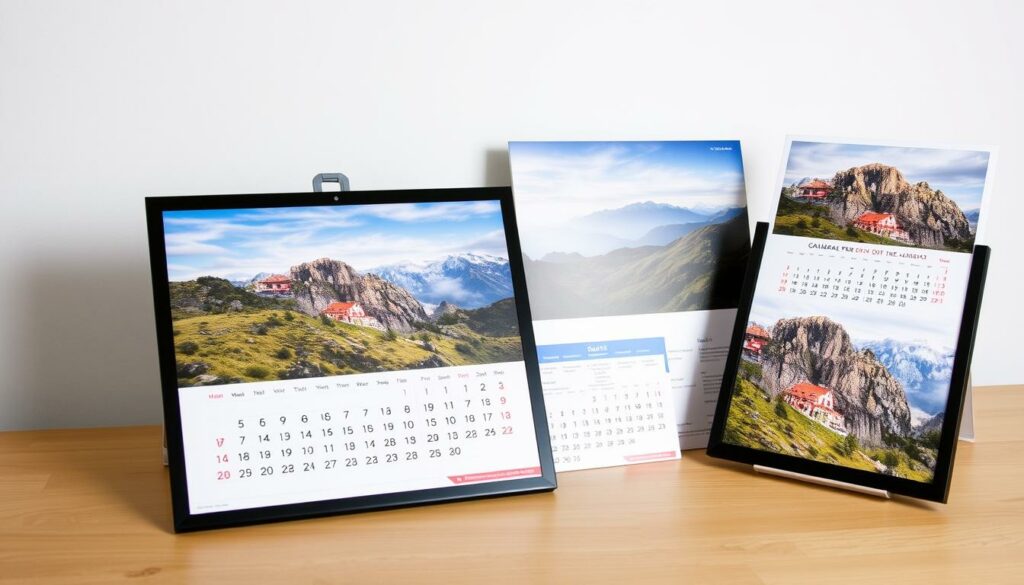 Ein Fotokalender in verschiedenen Formaten und Größen