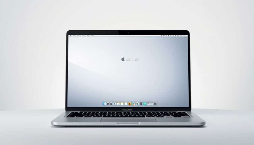 Apple MacBook Air M4 mit geöffnetem Display zeigt macOS Interface