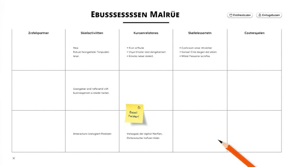 Business Model Canvas Template zur Entwicklung einer Geschäftsidee
