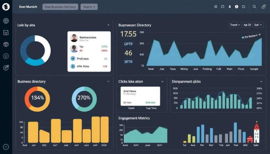 Dashboard mit Statistiken für ein Unternehmensprofil im Firmenverzeichnis München