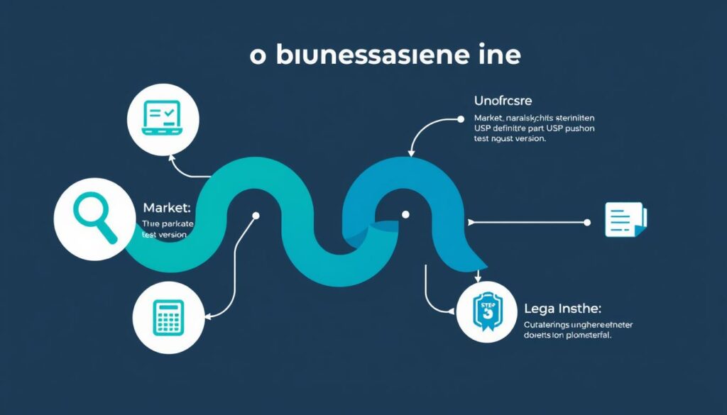 Infografik zum 5-Schritte-Prozess der Entwicklung einer Geschäftsidee