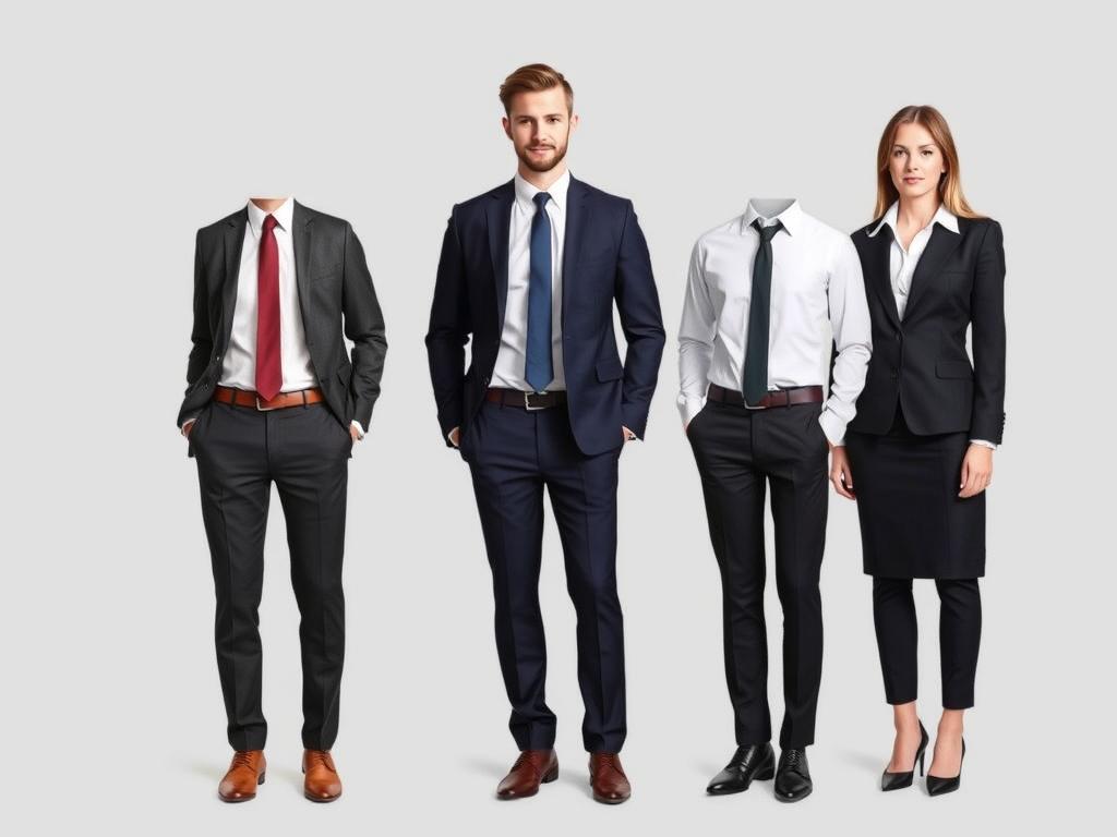 Professionelle Kleidung für Vorstellungsgespräch - Business-Outfit Mann und Frau Professionelle Kleidung für Vorstellungsgespräch - Business-Outfit Mann und Frau