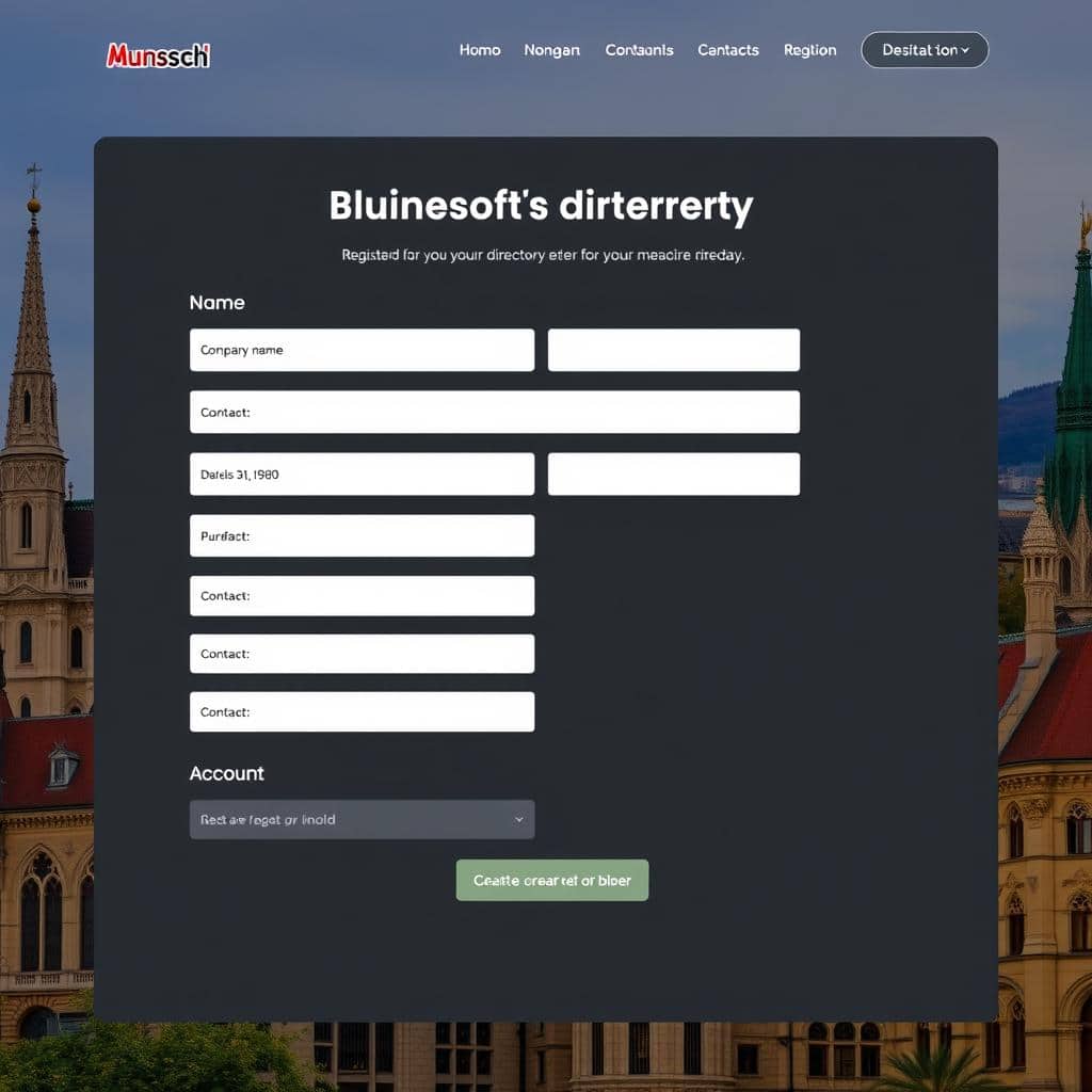 Registrierungsformular für das Firmenverzeichnis München