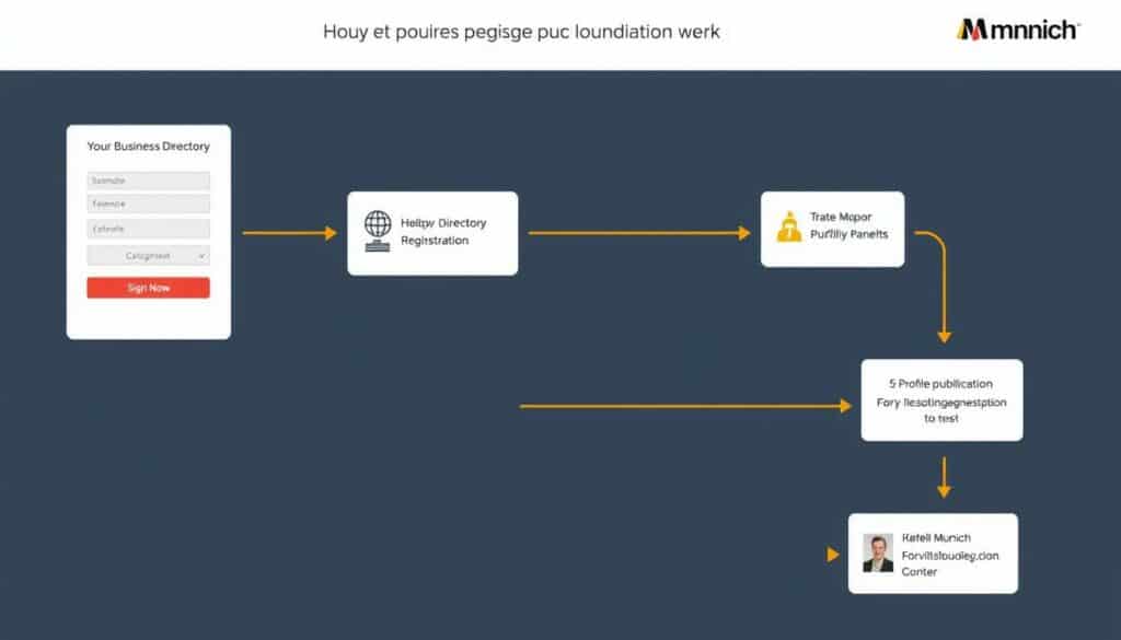 Übersicht des gesamten Registrierungsprozesses für das Firmenverzeichnis München