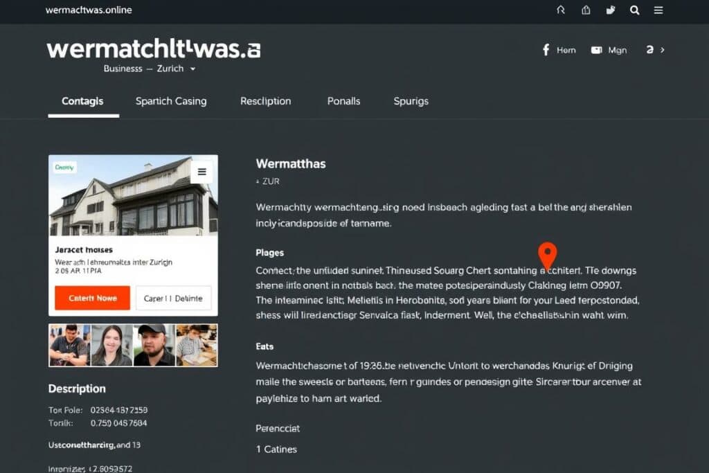 Beispiel eines Firmeneintrags auf wermachtwas.online für ein Zürcher Unternehmen