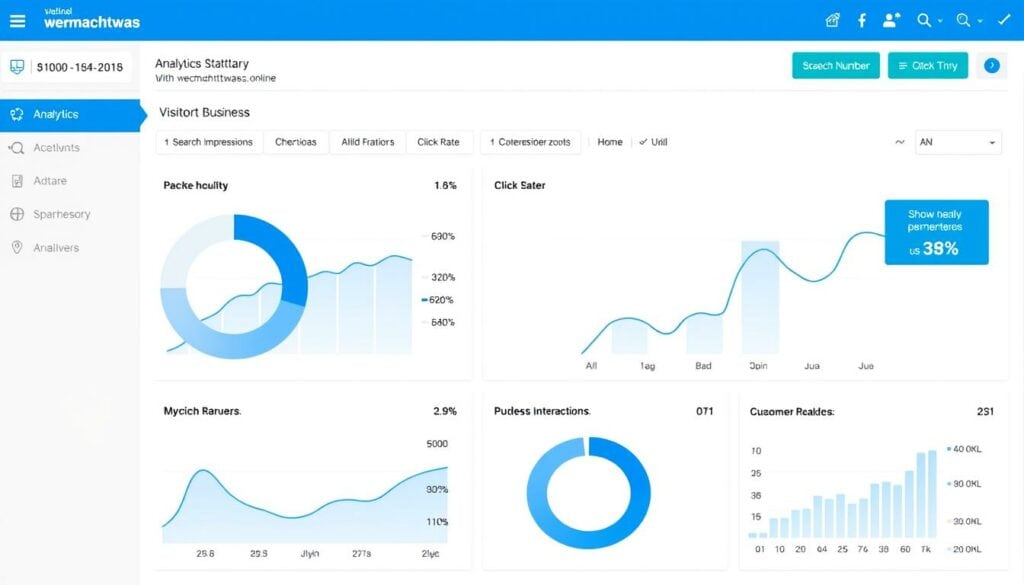 Dashboard des wermachtwas.online Firmenverzeichnis mit Statistiken und Analysen für ein Stuttgarter Unternehmen