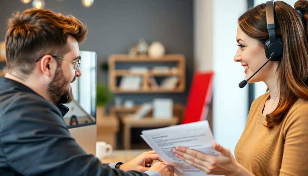 Kundenservice-Mitarbeiter von wermachtwas.online berät Wiener Unternehmen