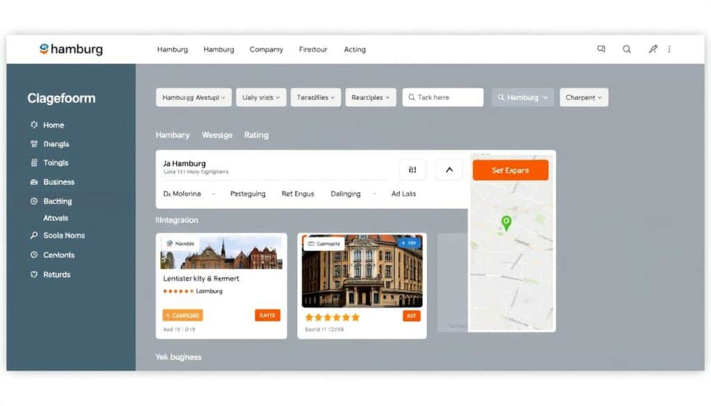 Moderne Benutzeroberfläche des Firmenverzeichnis Hamburg von wermachtwas.online