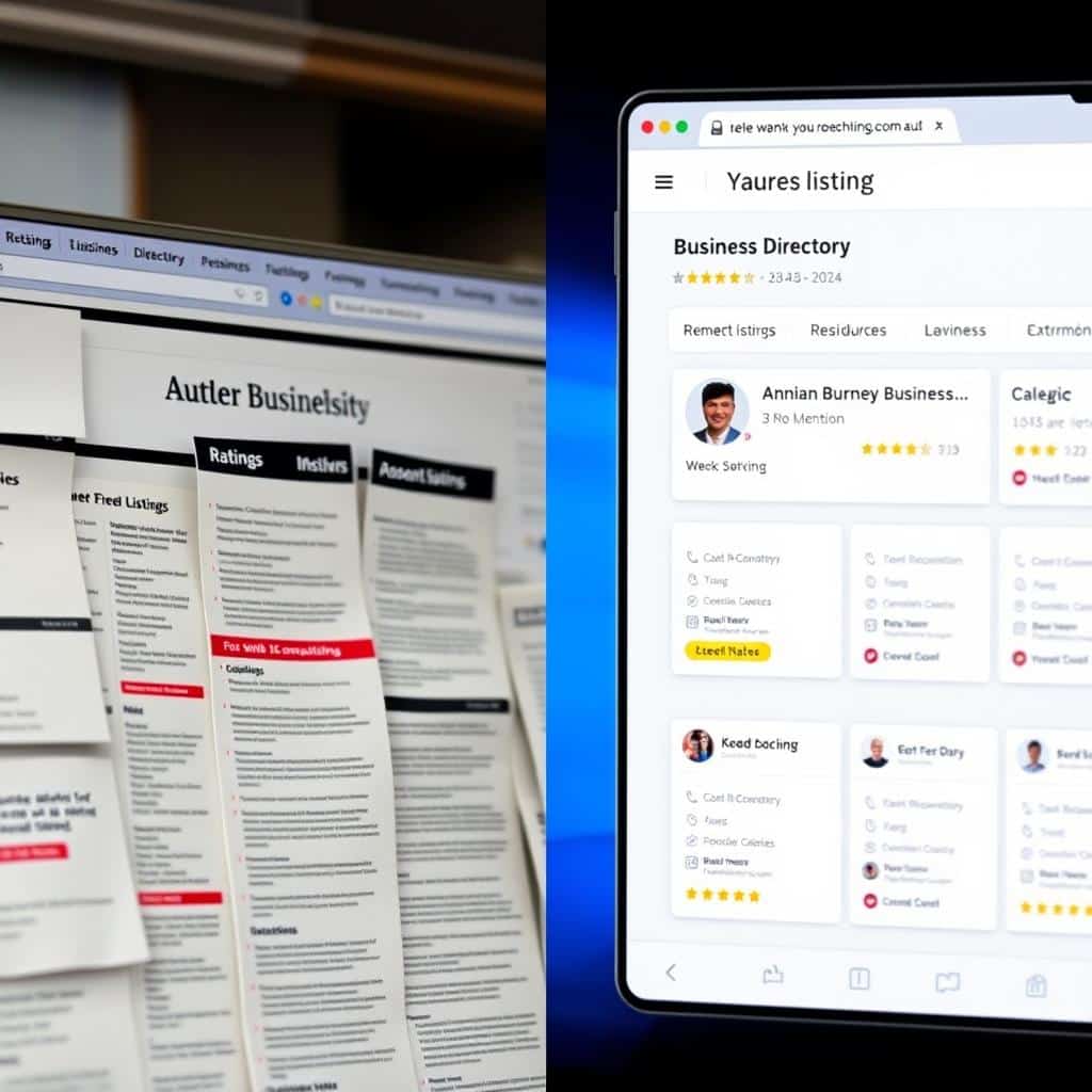 Veraltetes Firmenverzeichnis Hamburg mit unübersichtlicher Darstellung
