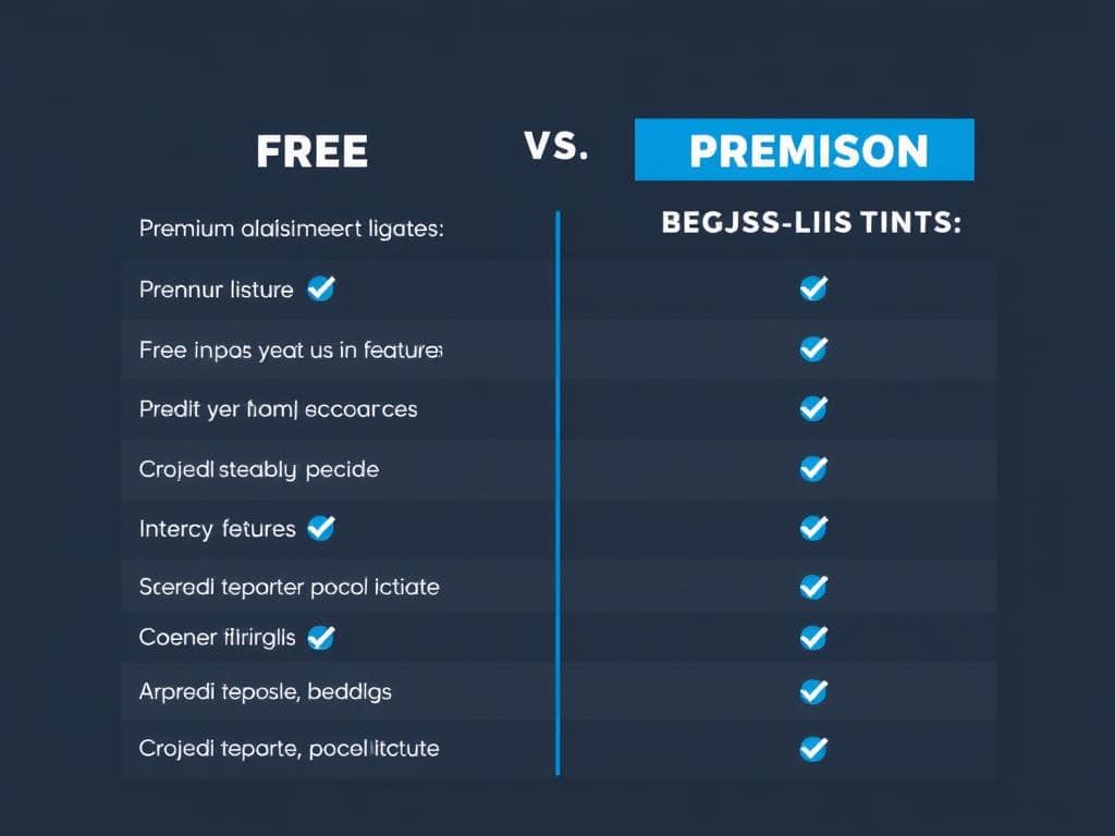 Vergleich der Funktionen zwischen kostenloser und Premium-Version auf wermachtwas.online