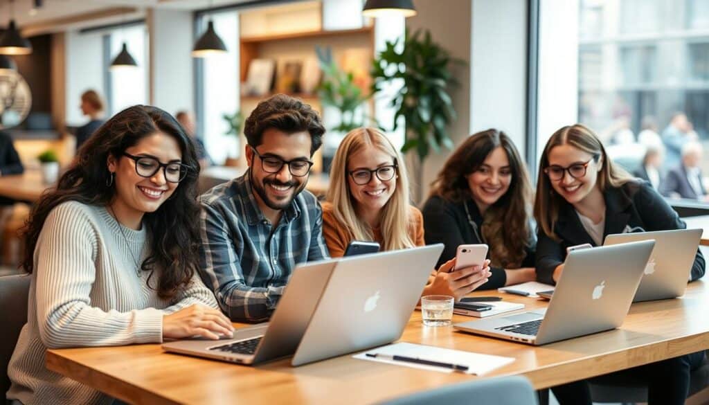 Zufriedene Geschäftsinhaber in Zürich, die wermachtwas.online nutzen