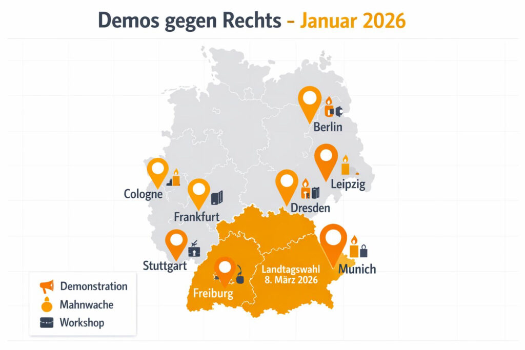 Aktuelle Demonstrationen gegen Rechts: Wo wurde protestiert?