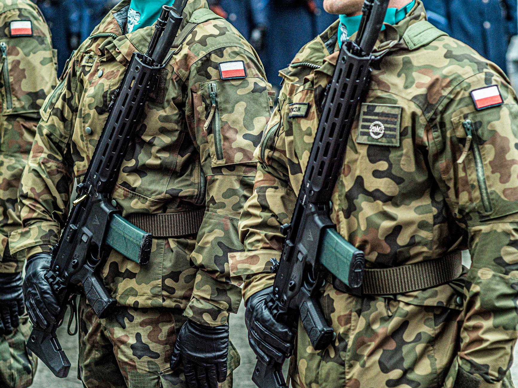 Trump Polen Soldaten Detailansicht: Trump Polen Soldaten