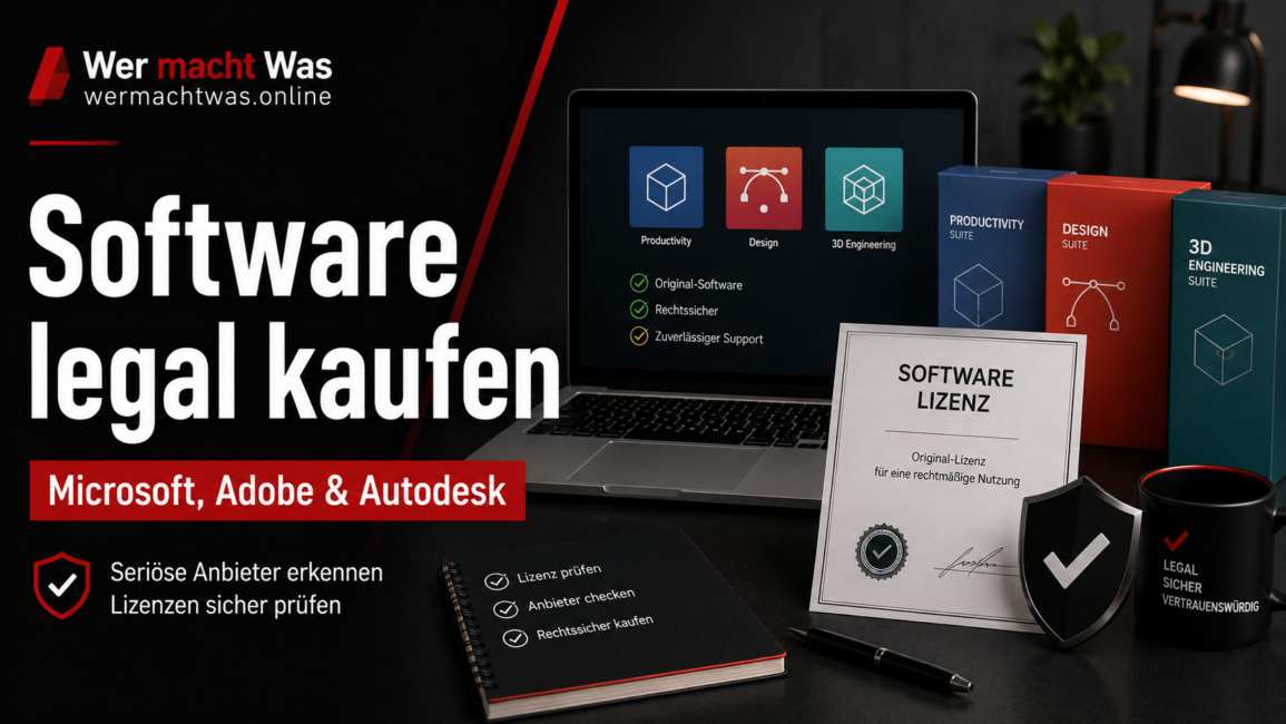 Software legal kaufen: Microsoft, Adobe & Autodesk